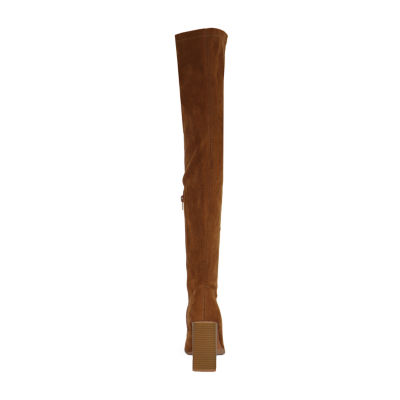 Yoki Womens Quincy Stacked Heel Over the Knee Boots