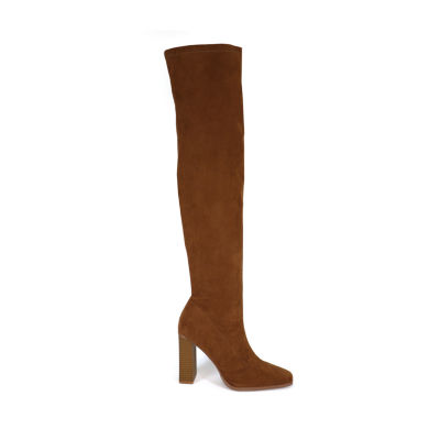 Yoki Womens Quincy Stacked Heel Over the Knee Boots