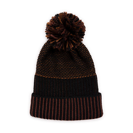 Muk Luks Womens Pom Pom Beanie, One Size Fits Most, Brown