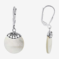 Genuine White Mother Of Pearl Sterling Silver Drop Earrings, One Size