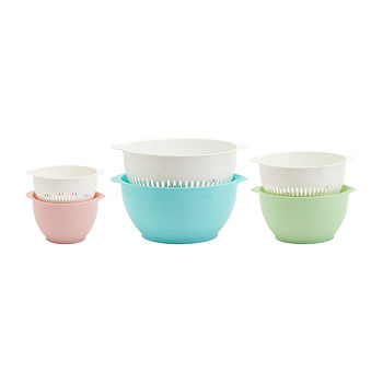Cook with Color Mixing Bowls - 8 Piece Nesting Plastic Mixing Bowl