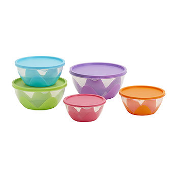 Cook with Color Nesting Prep Bowls with Lids, 8 Piece Plastic Bowls