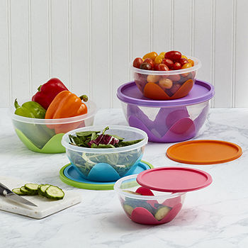 12 Piece Plastic Mixing Bowls Set, Colorful Nesting Bowls with Lids, 6 Prep  Bowls and 6 Lids - Color Food Storage for Leftovers, Fruit, Salads