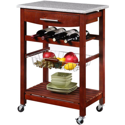 Granite-Top Kitchen Cart