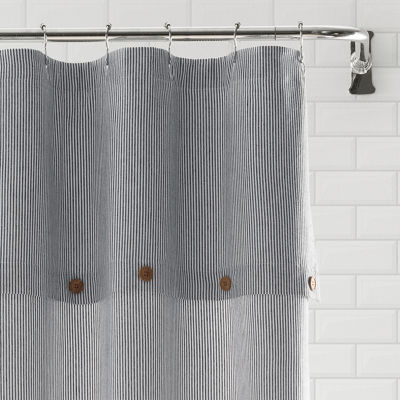Elrene Home Fashions Tucker Ticking Shower Curtain
