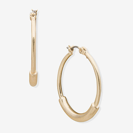 a.n.a Tube Hoop Earrings, One Size, Yellow