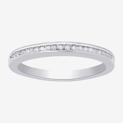 Surrounded by Love 2.5MM Diamond Accent Natural White Sterling Silver Wedding Band