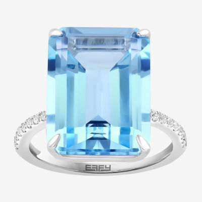 Effy Womens Genuine Blue Topaz & Genuine White Sapphire Sterling Silver ...