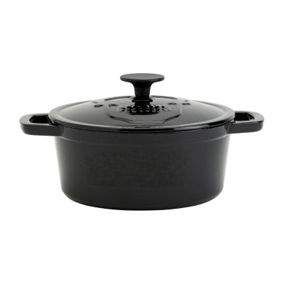 Smith & Clark Skull Cast Iron 3qt. Dutch Oven with Lid, Color Black
