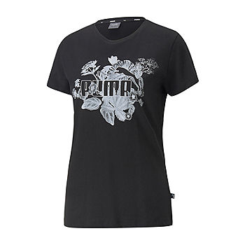 Graphic Crew Neck Puma T-Shirt Logo Womens Sleeve Short Essential