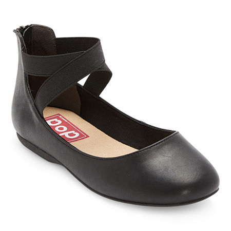 Pop Leaf Womens Round Closed Toe Ballet Flats, 5 Medium, Black