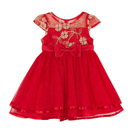 Rare Editions Baby Girls Short Sleeve Cap Sleeve Fit + Flare Dress
