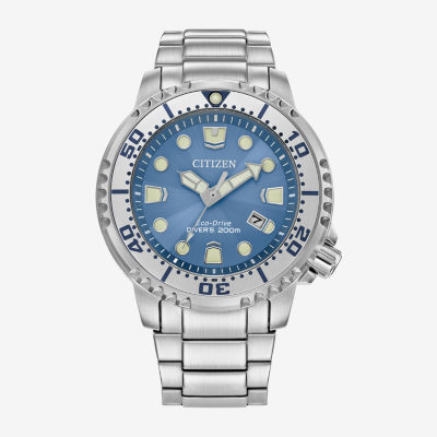 Citizen Promaster Dive Mens Silver Tone Stainless Steel Bracelet Watch Bn0165-55l