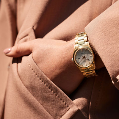 Citizen Sport Luxury Womens Gold Tone Stainless Steel Bracelet Watch Ew2702-59d