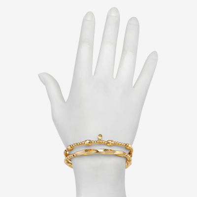 Bijoux Bar Delicates Gold Tone 2-pc. Round Bracelet Set