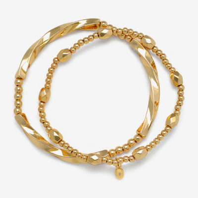 Bijoux Bar Delicates Gold Tone Womens 2-pc. Bracelet Set