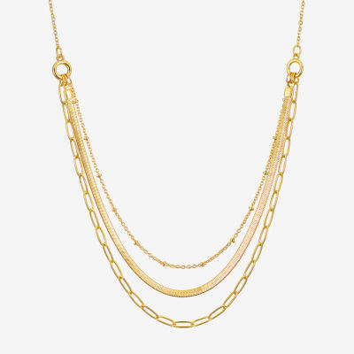 Bijoux Bar Delicates Gold Tone 16 Inch Link Strand Necklace