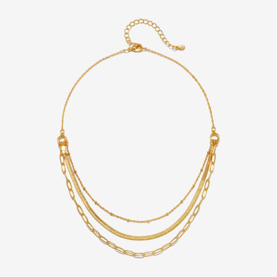 Bijoux Bar Delicates Gold Tone 16 Inch Link Strand Necklace