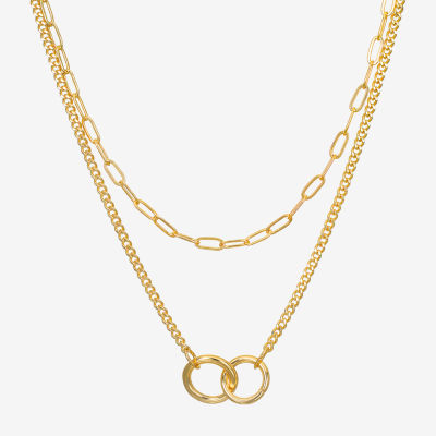 Bijoux Bar Delicates Gold Tone 16 Inch Link Round Strand Necklace
