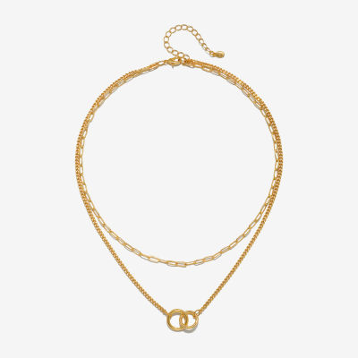 Bijoux Bar Delicates Gold Tone 16 Inch Link Round Strand Necklace