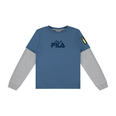 FILA Big Boys Crew Neck Long Sleeve Graphic T-Shirt