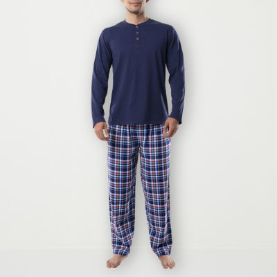 IZOD Mens Big Long Sleeve 2-pc. Pant Pajama Set, Color: Blue Multi ...