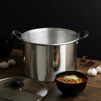 Choice 12 Qt. Standard Weight Aluminum Stock Pot with Cover