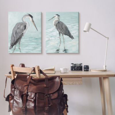 Stupell Industries Heron Birds On Beach Coast 2-pc. Wall Art Sets