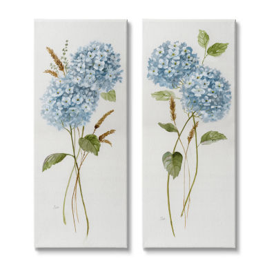 ASSTD NATIONAL BRAND Blue Hydrangea Long Stem Florals 2-pc. Wall