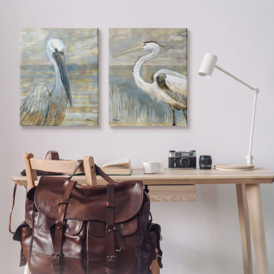 Stupell Industries Sea Birds Abstract Beach 2-pc. Wall Art Sets