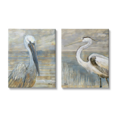 Stupell Industries Sea Birds Abstract Beach 2-pc. Wall Art Sets