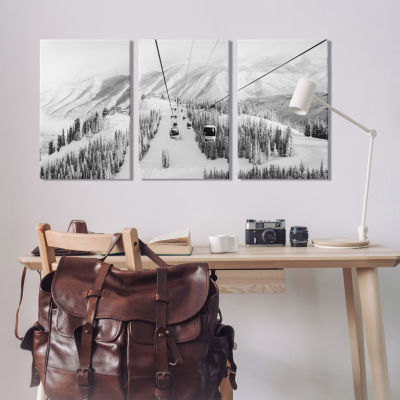 Stupell Industries Ski Mountain Top Landscape 3-pc. Wall Art Set