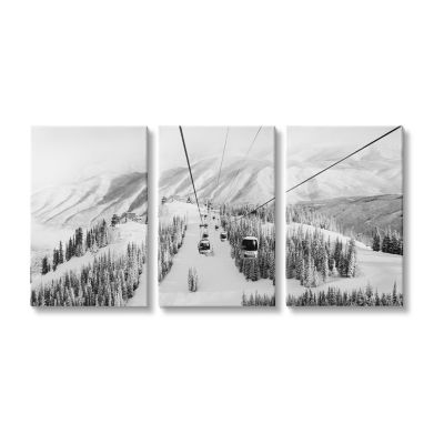 Stupell Industries Ski Mountain Top Landscape 3-pc. Wall Art Sets