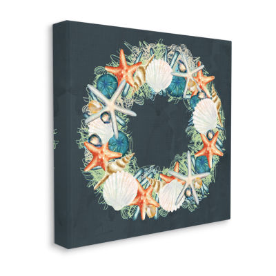 Stupell Industries Starfish And Nautical Sea Shell Canvas Art
