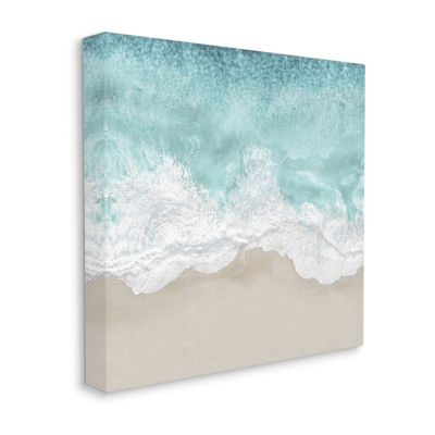 Stupell Industries Sea Foam Sandy Beach Canvas Art
