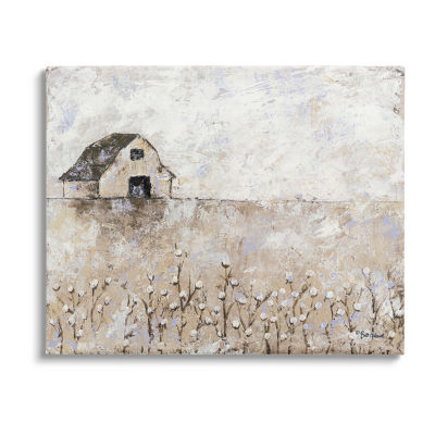 Stupell Industries White Barn Distressed Landscape Canvas Art