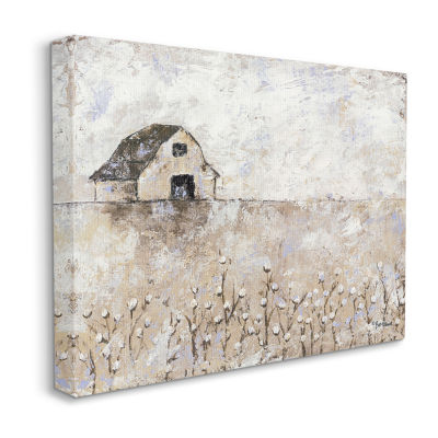 Stupell Industries White Barn Distressed Landscape Canvas Art