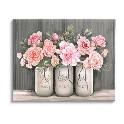 Stupell Industries Blossoming Pink Rose Bouquets Canvas Art