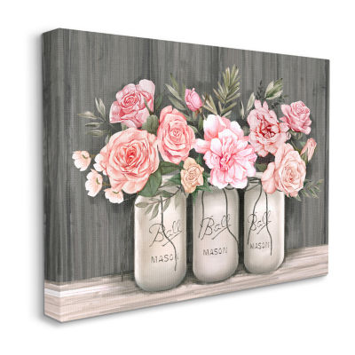 Stupell Industries Blossoming Pink Rose Bouquets Canvas Art