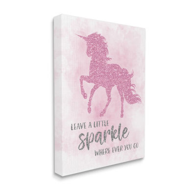 Stupell Industries Leave A Little Sparkle Unicorn Canvas Art