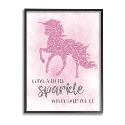 Stupell Industries Leave A Little Sparkle Unicorn Print