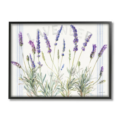 Lavender Floral Bistro Stripes Print