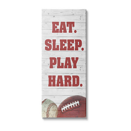 Stupell Industries Eat Sleep Play Sports Canvas Art, One Size, Red