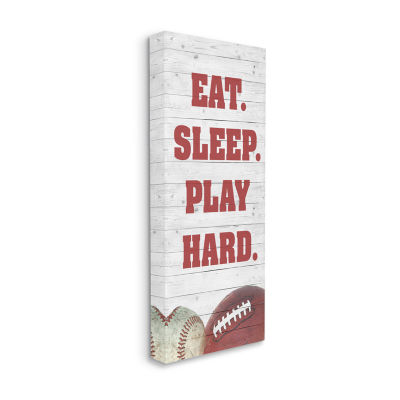 Stupell Industries Eat Sleep Play Sports Canvas Art