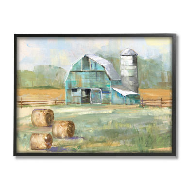 Contemporary Blue Farm Barn Print