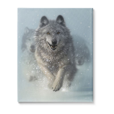 Stupell Industries Wolves Running Through Snow Canvas Art