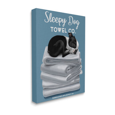 Stupell Industries Sleepy Dog Towel Co. Canvas Art