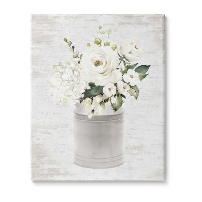 Stupell Industries White Floral Bouquet Country Canvas Art