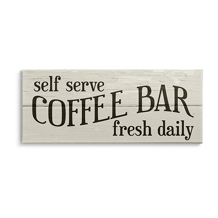 Stupell Industries Self Serve Coffee Bar Canvas Art, One Size, Beige