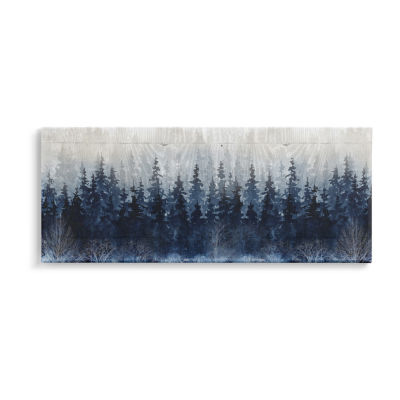 Stupell Industries Rustic Blue Forest Tree Line Canvas Art
